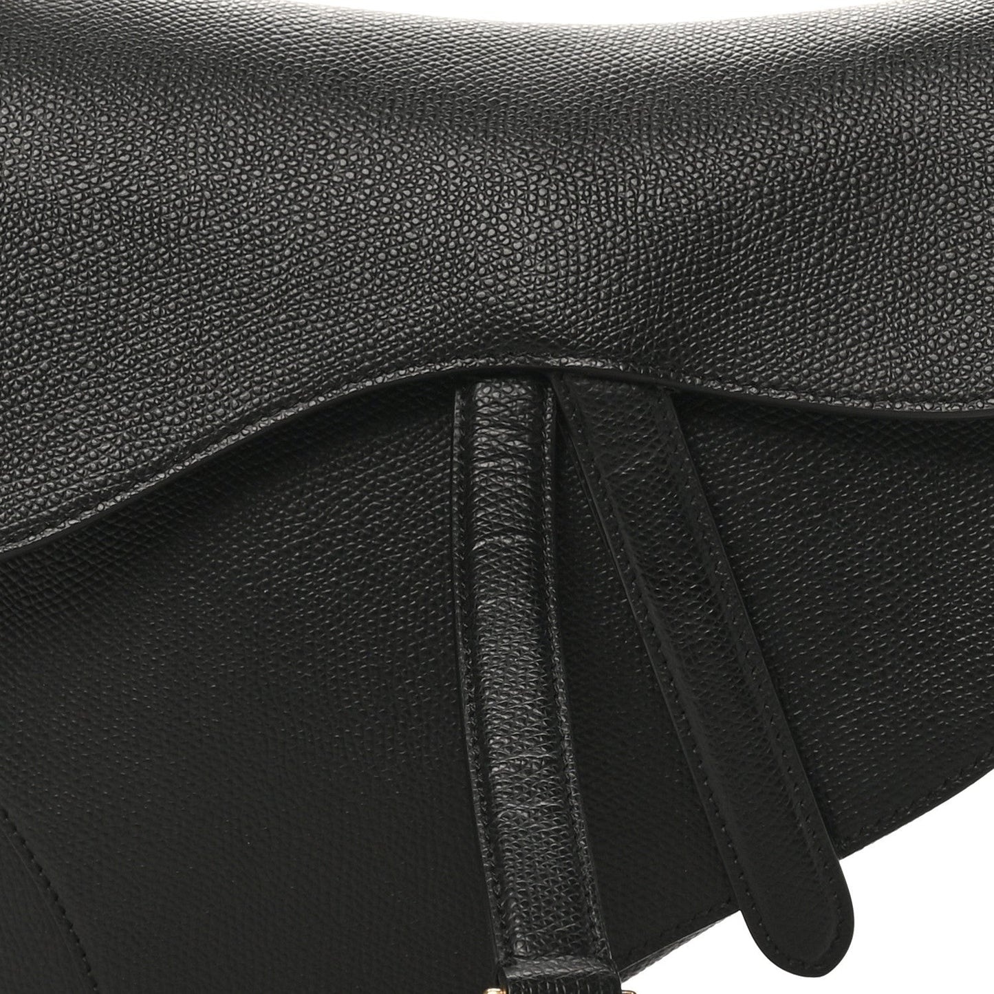 Grained Calfskin Saddle Bag Black