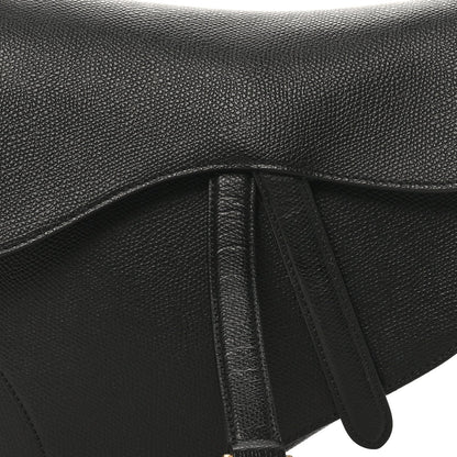 Grained Calfskin Saddle Bag Black