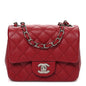 Caviar Quilted Mini Square Flap Red