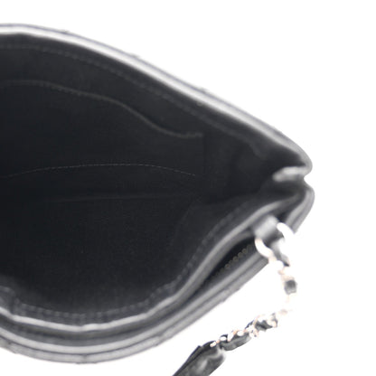 Aged Calfskin Quilted Crossbody Bag Black