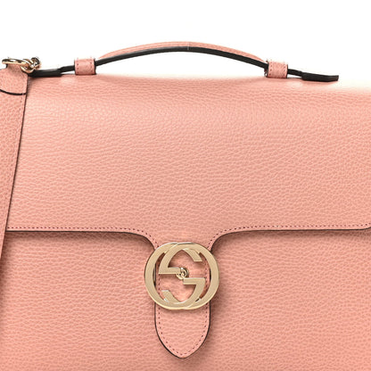 Dollar Calfskin Medium Interlocking G Top Handle Shoulder Bag Soft Pink