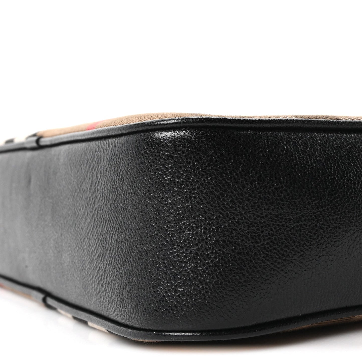 Giant Check Calfskin Large Camera Bag Black