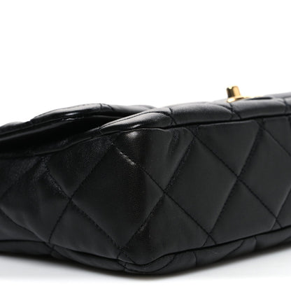 Lambskin Quilted Large CC Funky Town Flap Black