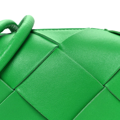 Lambskin Maxi Intrecciato Mini Cassette Camera Bag Parakeet