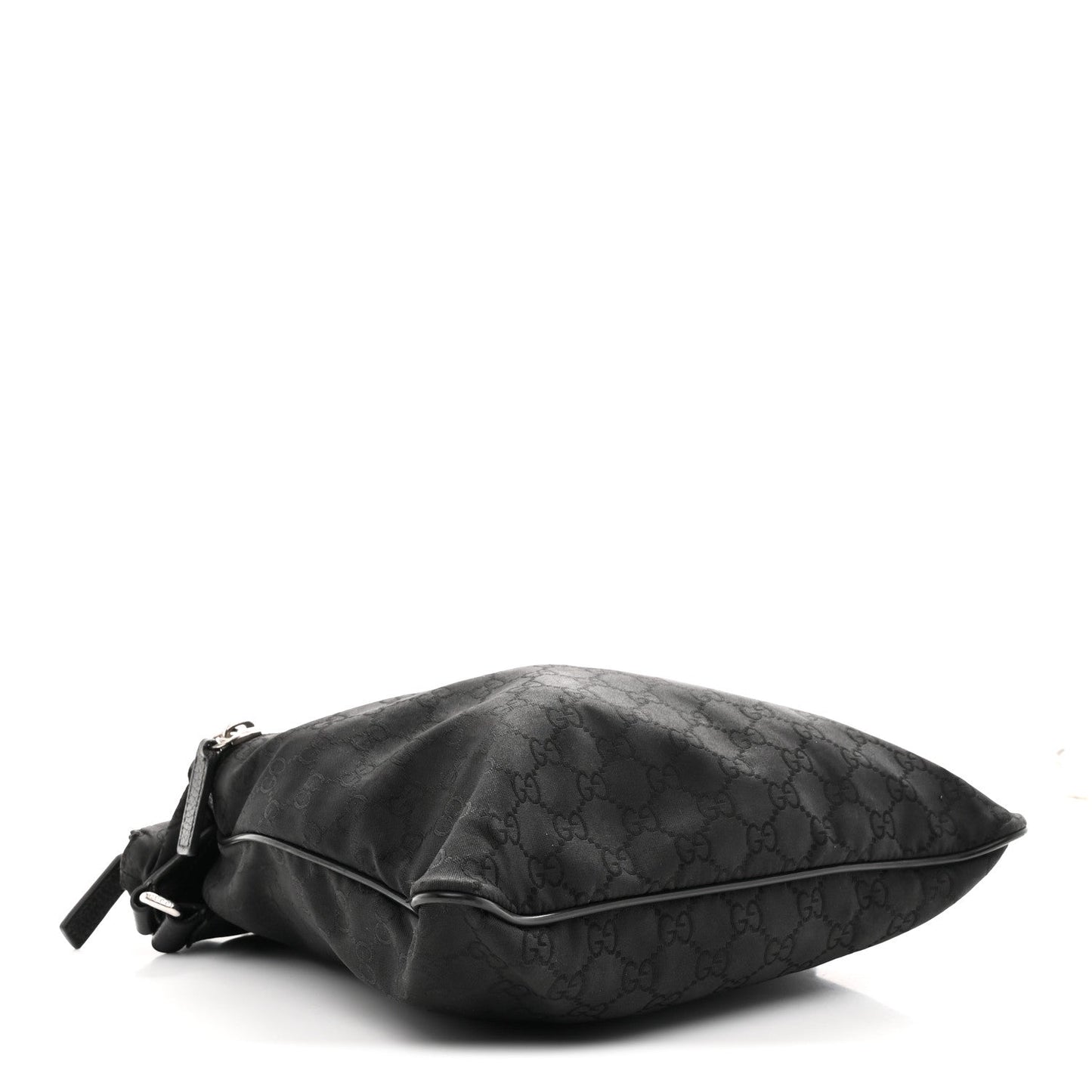 Nylon Monogram Medium Flat Messenger Bag Black