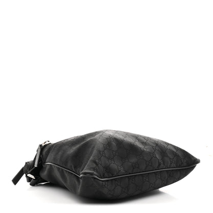 Nylon Monogram Medium Flat Messenger Bag Black