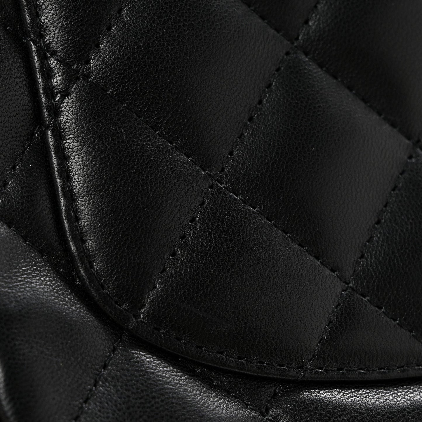 Lambskin Quilted Mini Square Flap Black