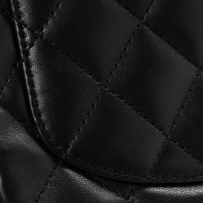 Lambskin Quilted Mini Square Flap Black