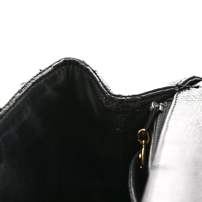 Caviar Quilted Jumbo Kelly Flap Black