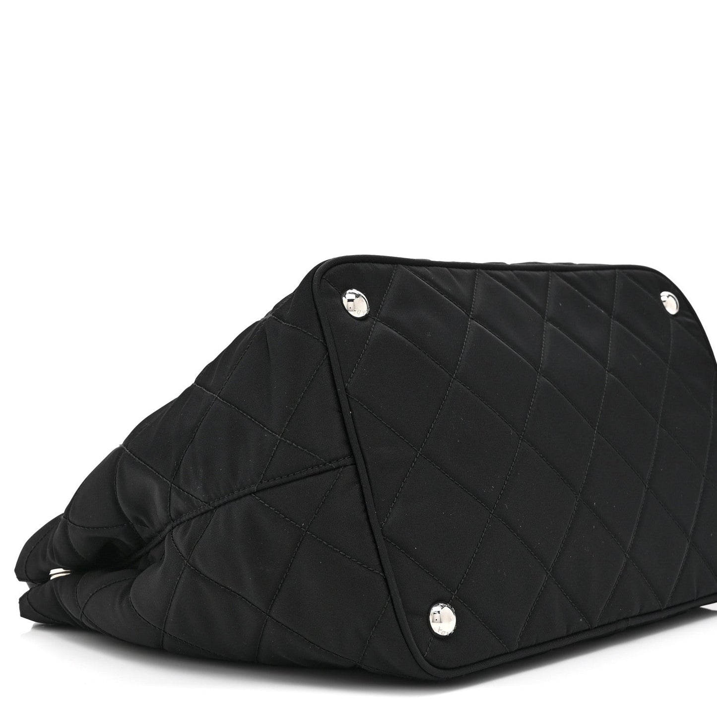 Nylon Tessuto Impuntu Quilted Tote Black