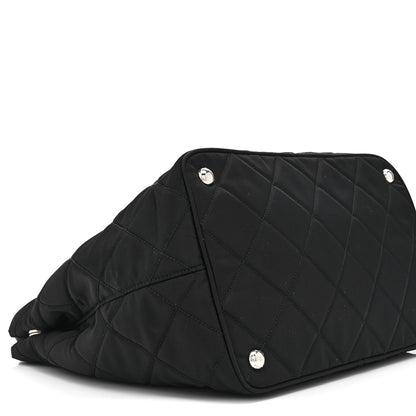 Nylon Tessuto Impuntu Quilted Tote Black
