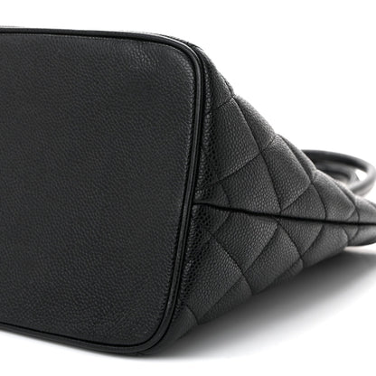 Caviar Quilted Medallion Tote Black