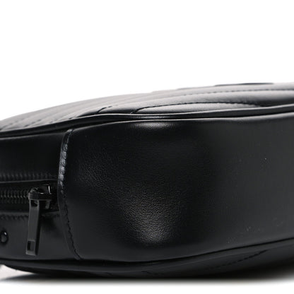 Calfskin Matelasse Monochrome Monogram Mini Lou Camera Bag Black