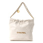 Shiny Calfskin Quilted Small Chanel 22 White
