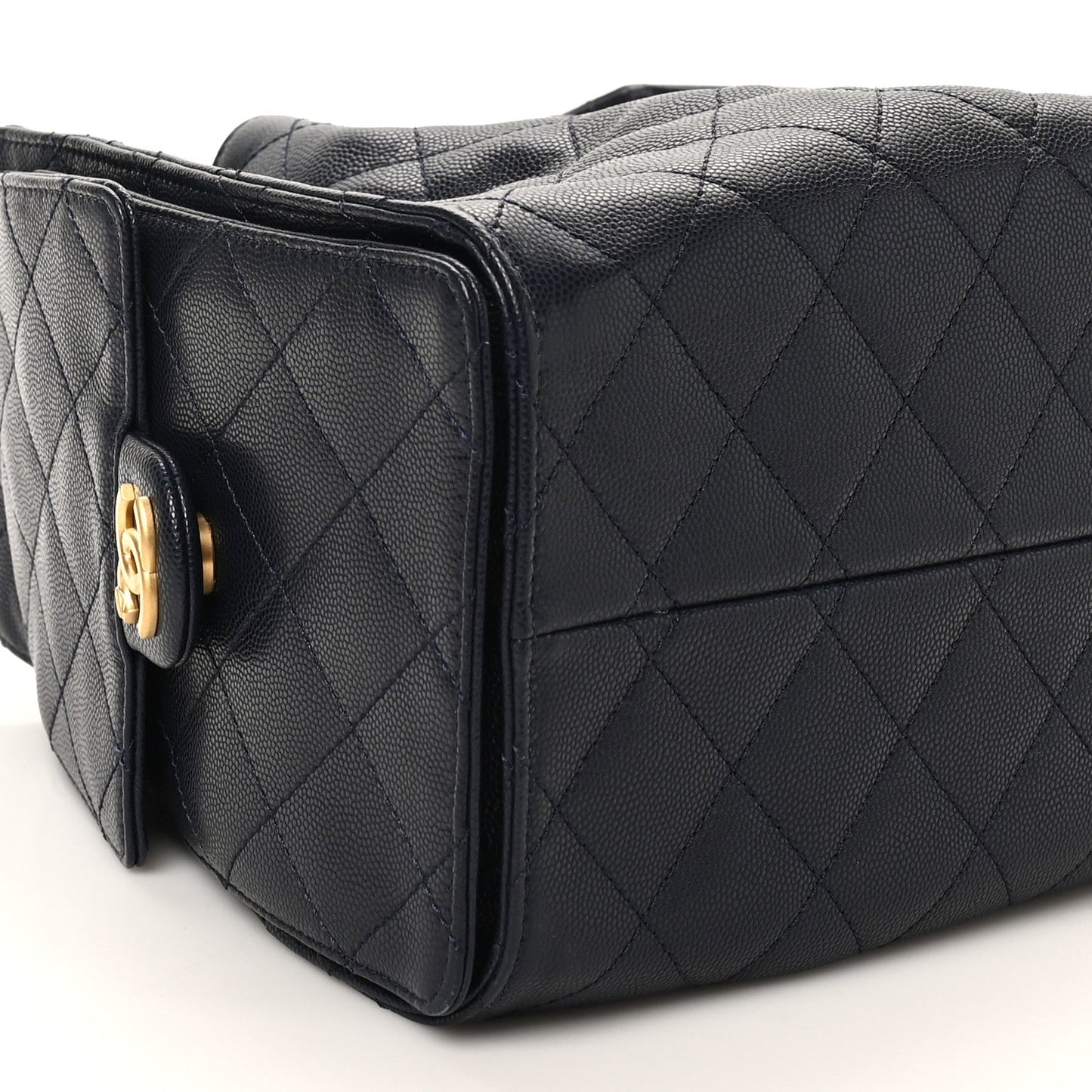 Caviar Quilted Small Chanel 25 Handbag Dark Navy