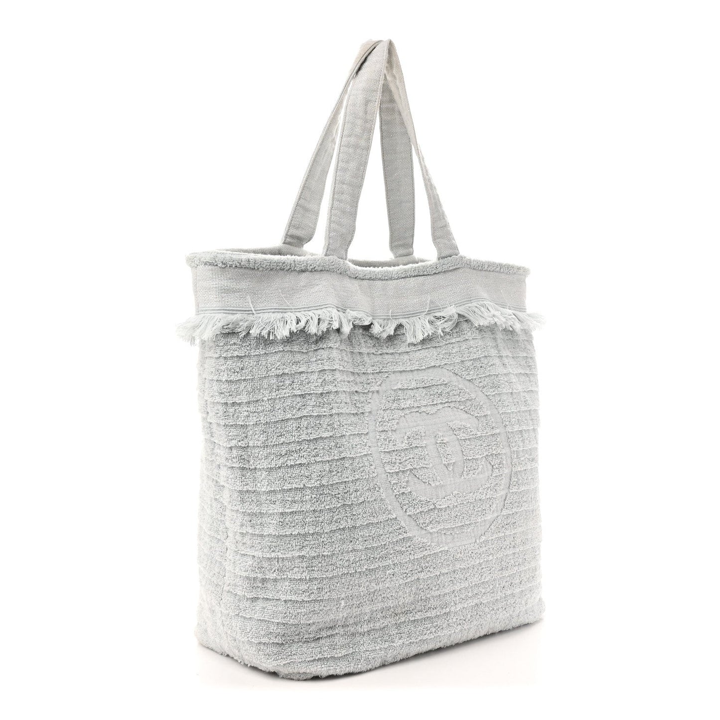 Terry Cotton CC Beach Tote Towel Set Light Grey