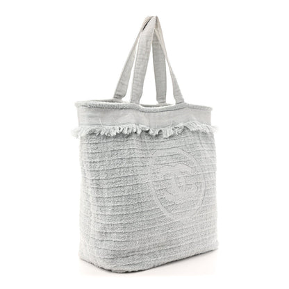Terry Cotton CC Beach Tote Towel Set Light Grey