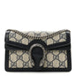 GG Supreme Monogram Textured Dollar Calfskin Super Mini Dionysus Shoulder Bag Beige Blue