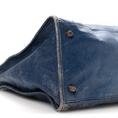 Agneau Giant 12 Gold Hardware Work Bleu Glacier
