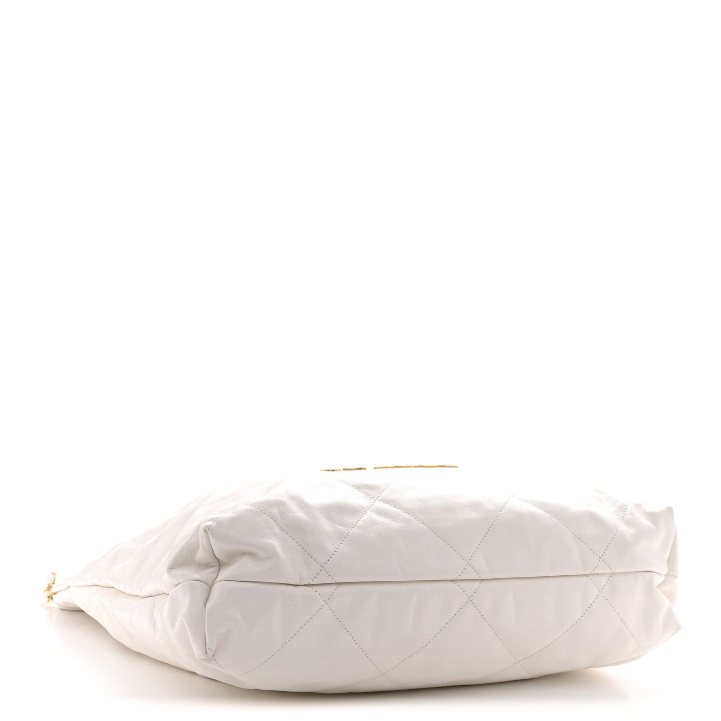 Shiny Calfskin Quilted Large Chanel 22 White