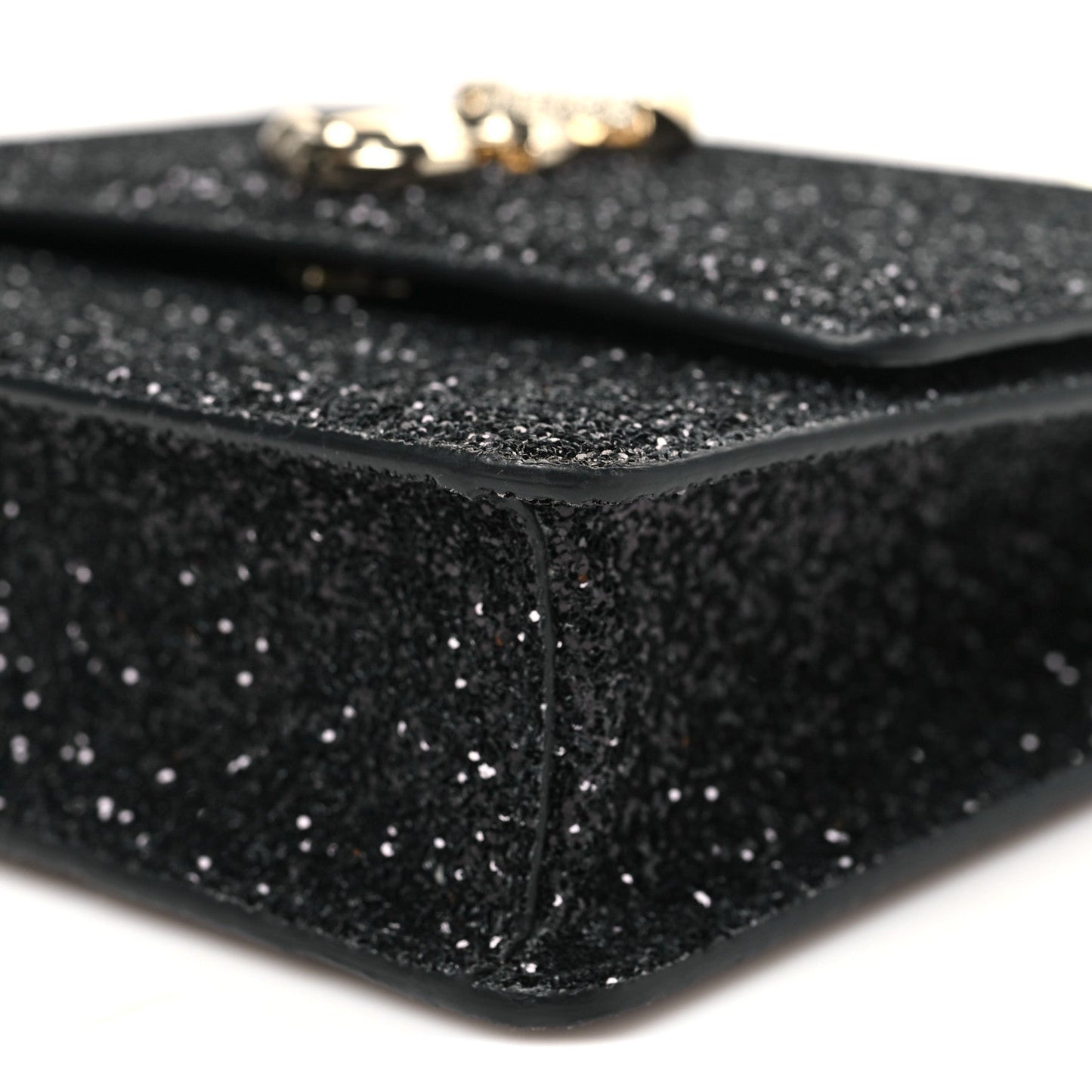 Coarse Glitter Pearl Varenne Shoulder Bag Black