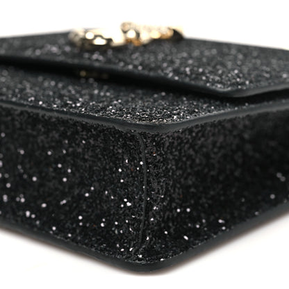 Coarse Glitter Pearl Varenne Shoulder Bag Black