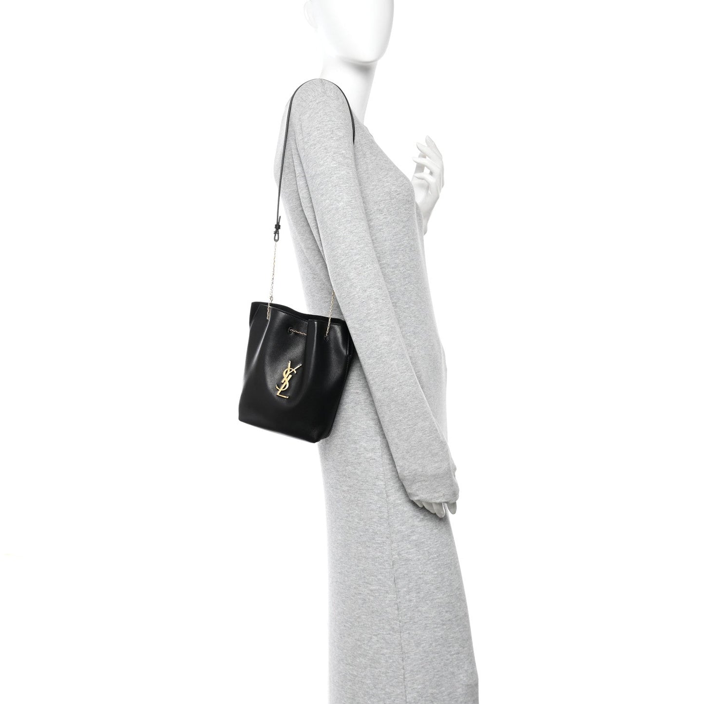 Lambskin Pochon Shoulder Bag Black