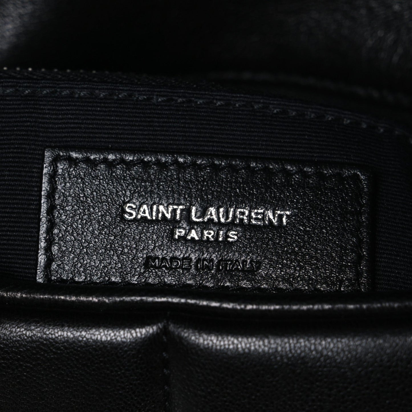 Lambskin Quilted Small Loulou Puffer Monogram Chain Satchel Black