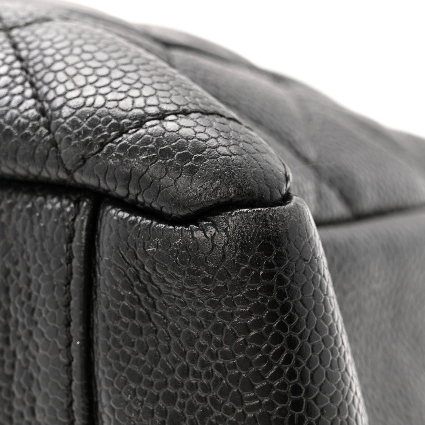 Caviar Quilted Grand Shopping Tote GST Black