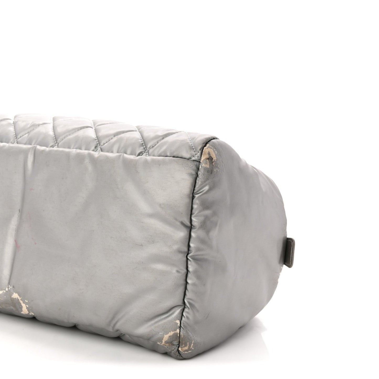 Nylon Coco Cocoon Zipped Tote Silver