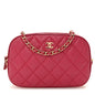 Caviar Quilted Camera Case Dark Pink
