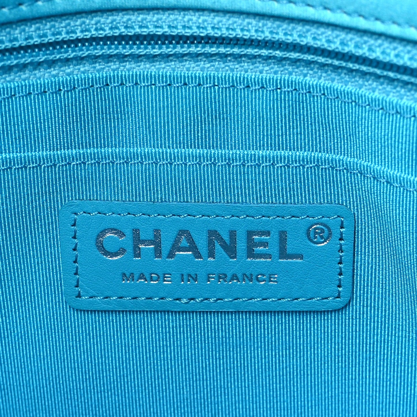 Silk Chain Printed Medium Single Flap Blue