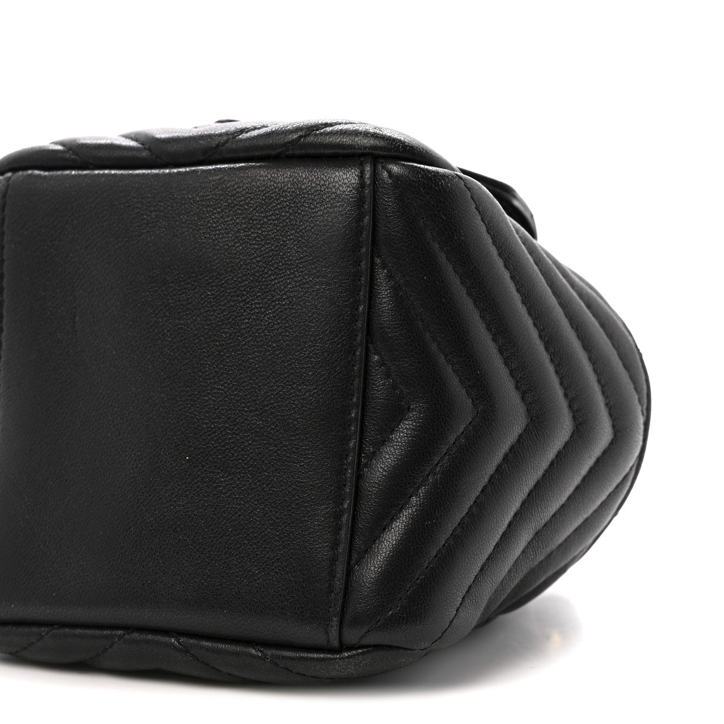 Lambskin Matelasse Monogram Joe Nano Bucket Bag Black
