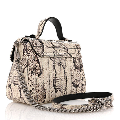 Snakeskin Matelasse Aria Mini GG Marmont Top Handle Shoulder Bag Roccia