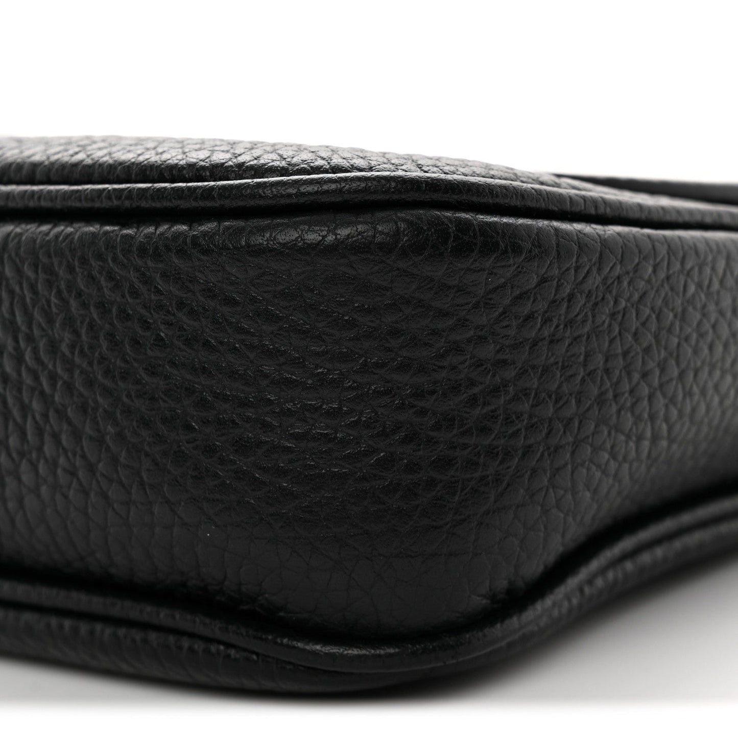 Pebbled Calfskin Medium Soho Flap Crossbody Black