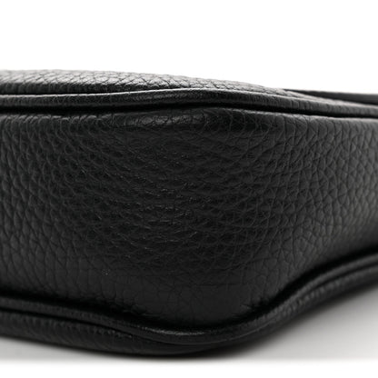Pebbled Calfskin Medium Soho Flap Crossbody Black