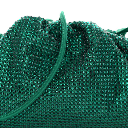 Satin Crystal Embellished The Mini Pouch Emerald