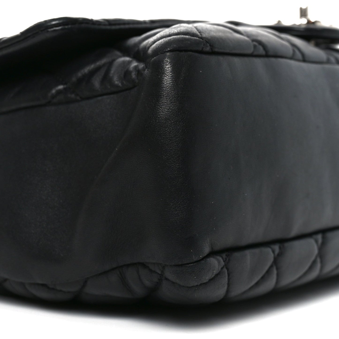 Lambskin Quilted Jumbo Coco Rain Flap Black
