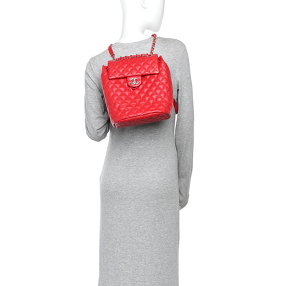 Lambskin Quilted Small Urban Spirit Backpack Red
