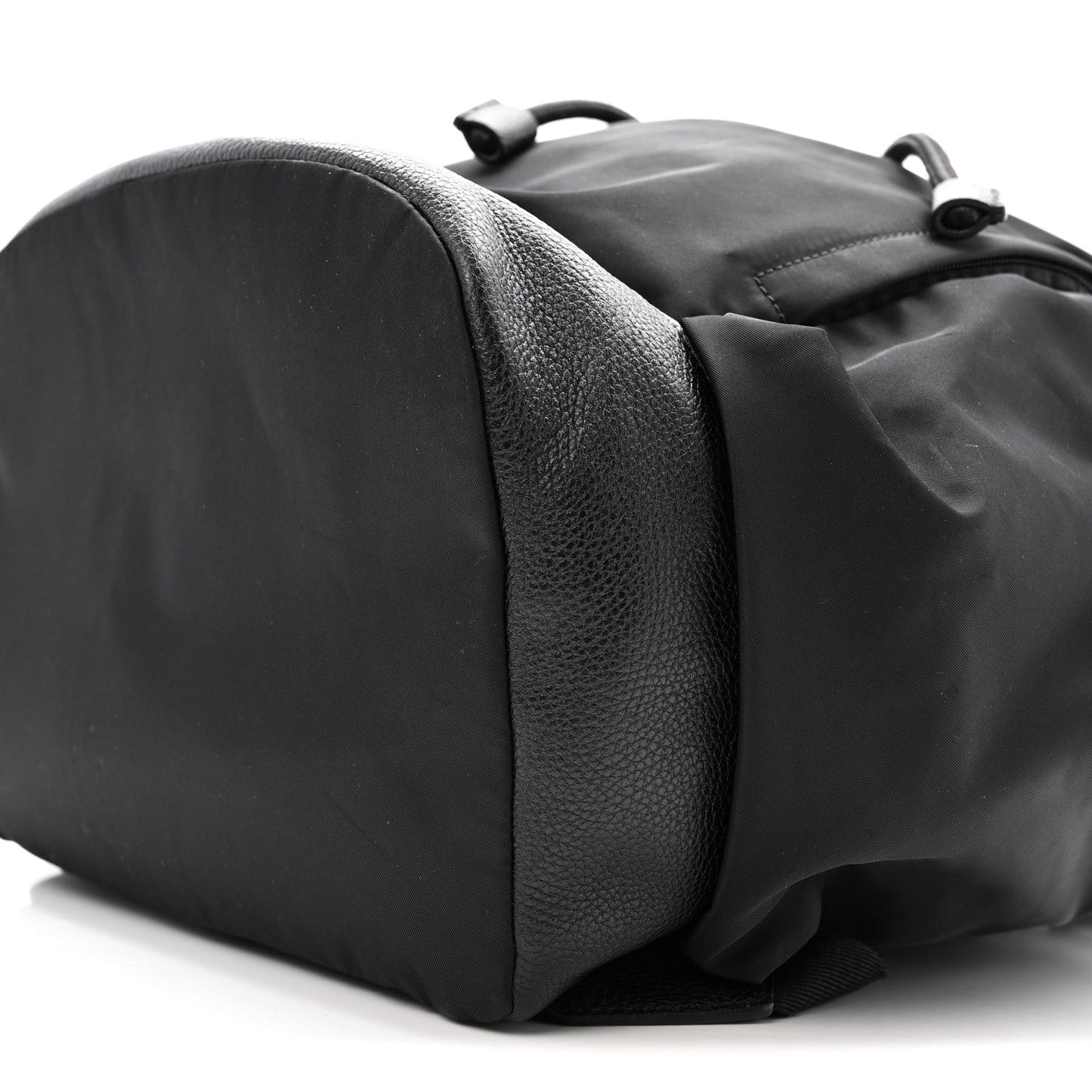 Nylon Grained Calfskin Watson Diaper Bag Black