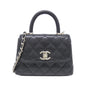 Chanel Coco Handle Caviar Skin Chain Clutch