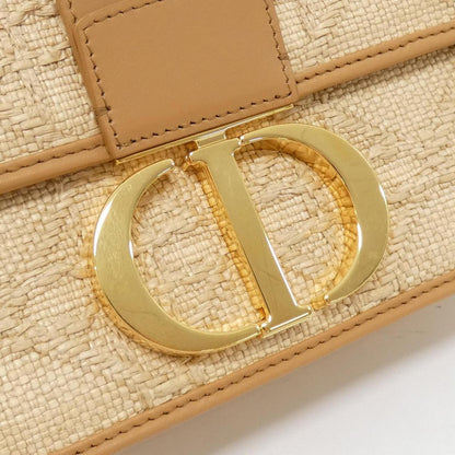 Christian Dior 30 Montaigne Raffia Shoulder Bag
