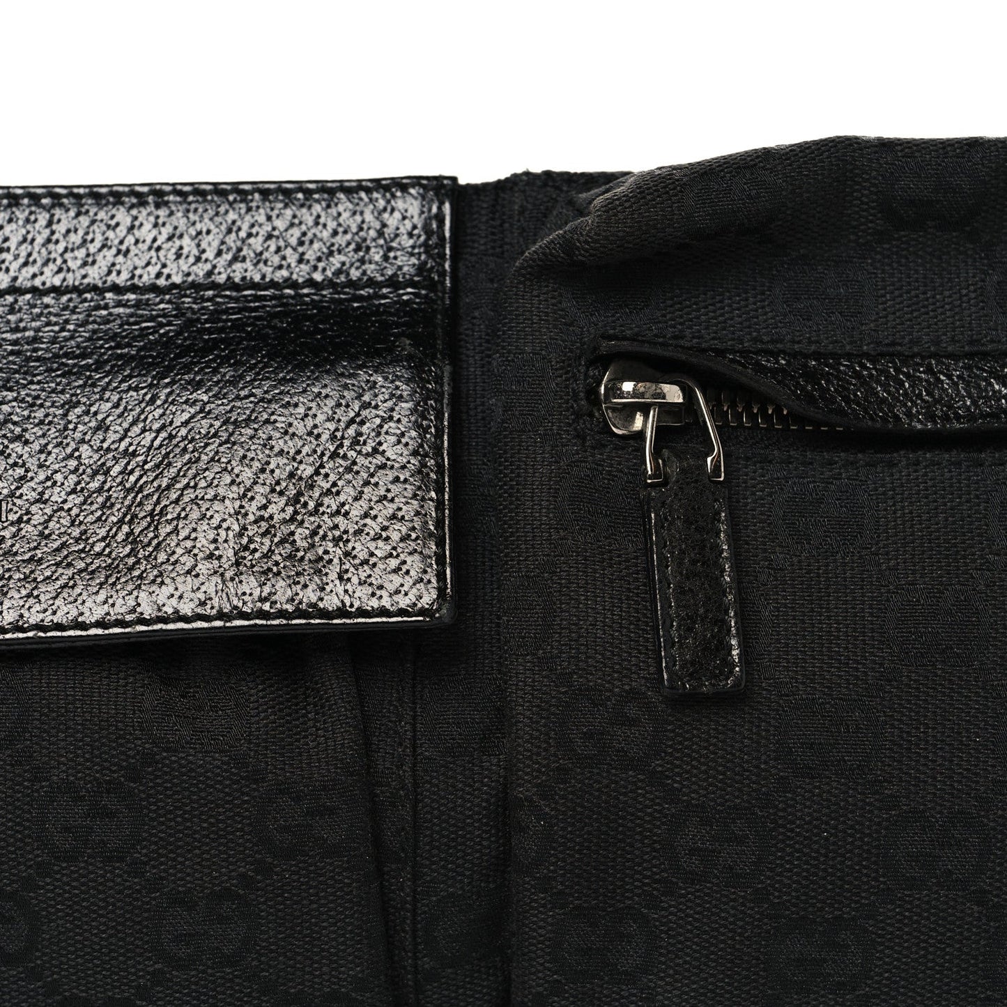 GG Monogram Double Pocket Belt Bag Black