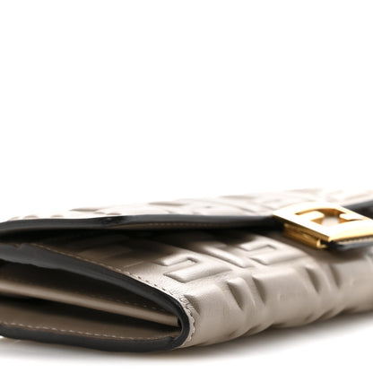 Nappa Matisse FF Embossed Continental Wallet On Chain Tortora