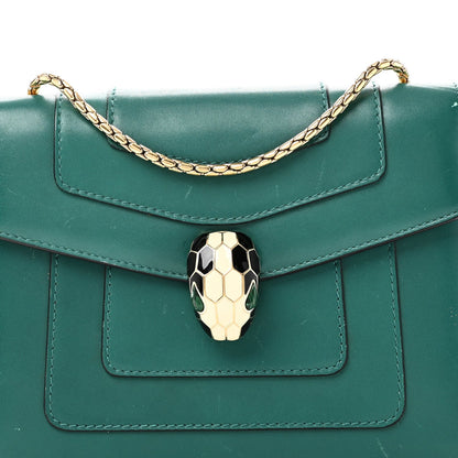 Calfskin Small Serpenti Forever Snake Strap Crossbody Bag Emerald Green