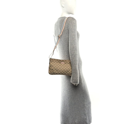 Monogram Web Small Flat Messenger Crossbody Pink Blue