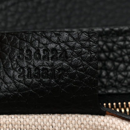 Pebbled Calfskin Medium Soho Flap Crossbody Black