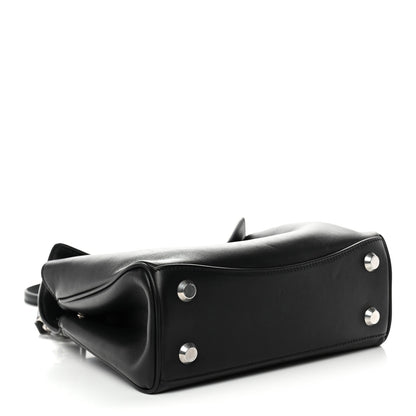 Natural Smooth Calfskin Mini Rodeo Top Handle Handbag Black