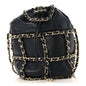 Lambskin Bucket Chain Drawstring Bag Black