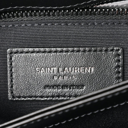 Calfskin Y Quilted Monogram Monochrome Toy Loulou Crossbody Bag Black